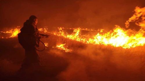 На окраине столицы Тувы ликвидировали степной пожар