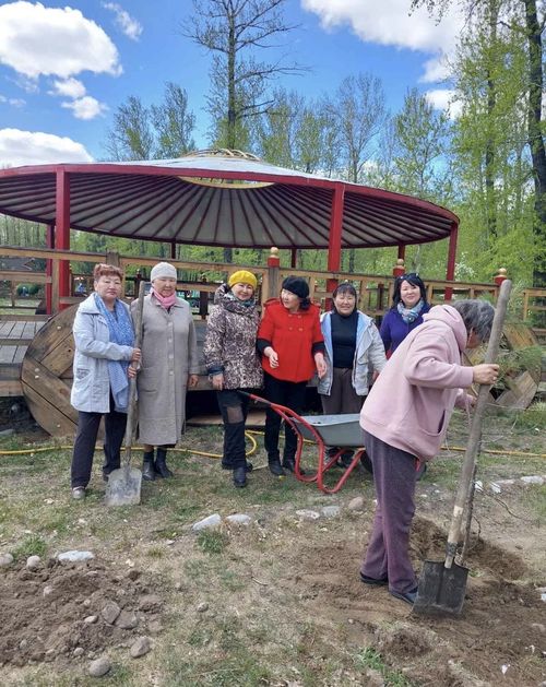 «Серебряные волонтеры» Тувы посадили в Национальном парке республики 33 саженца кедра