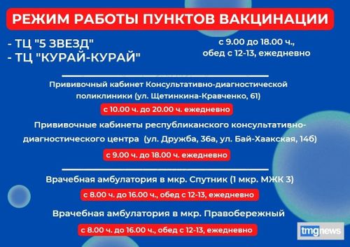 В Туве в дни голосования пункты вакцинации от коронавируса работают до 20 часов