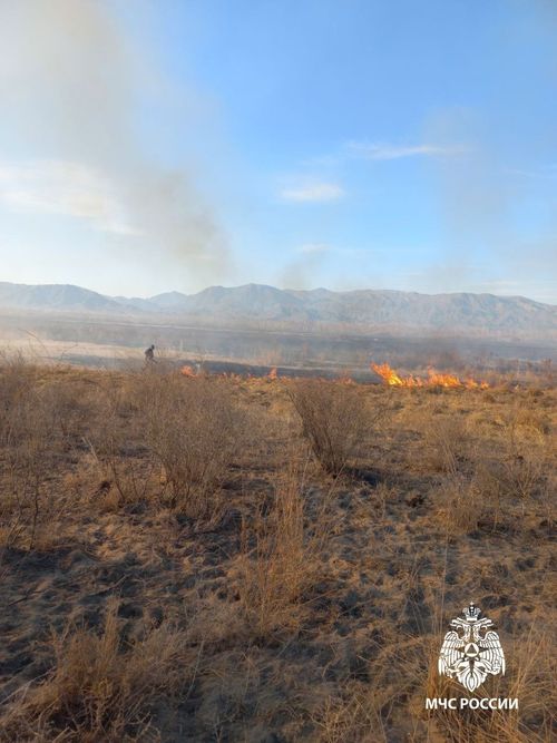 В Барун-Хемчикском районе ликвидирован степной пожар