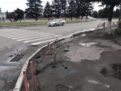 В центре Кызыла сбили светофор