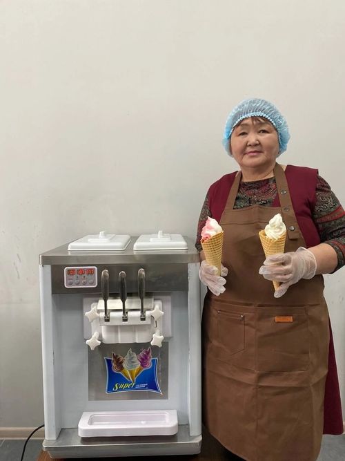 Жительница Турана Долаана Кол открыла точку продажи мягкого мороженого по соцконтракту