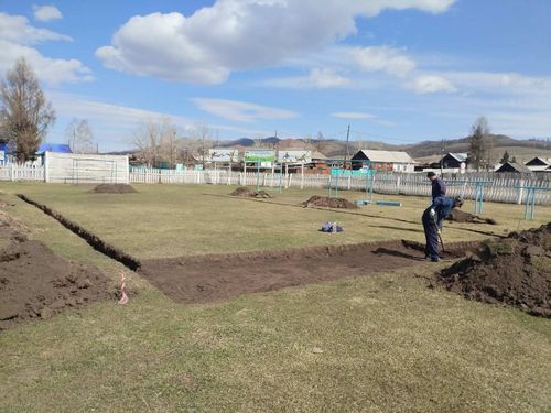 В селе Сайлыг Чеди-Хольского района началось благоустройство местного стадиона