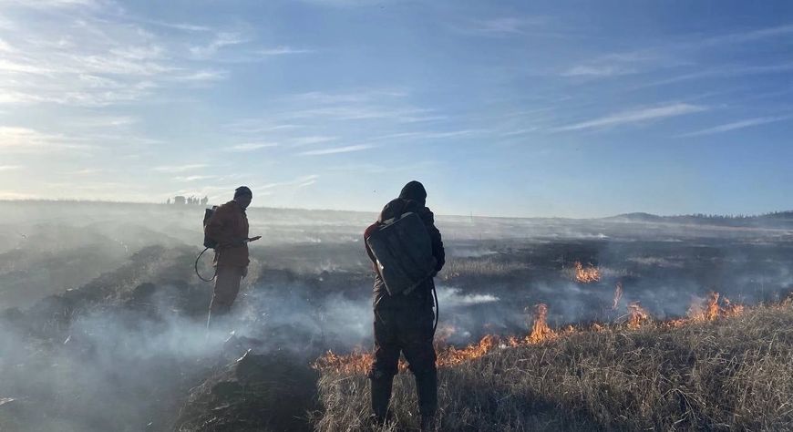 В Туве более 300 человек тушат лесные пожары