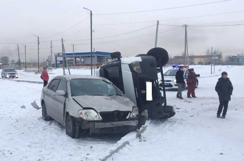 В Кызыле перевернулась пассажирская ГАЗель