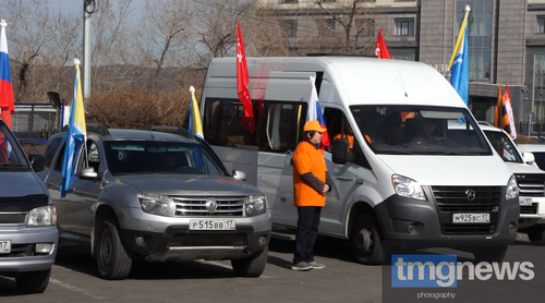 В Кызыле дан старт патриотическому автопробегу «Zа Россию! Vместе мы - сила!»