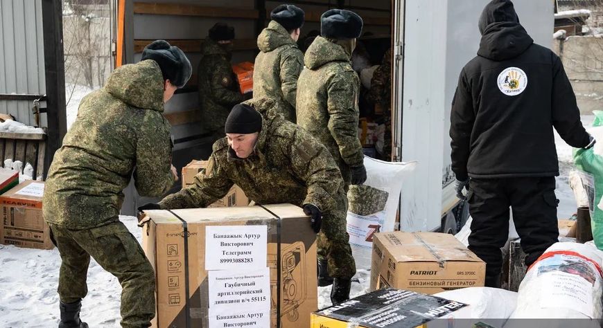 «Всё для Победы»: колонна с 50 тоннами гуманитарного груза отправилась из Кызыла на фронт