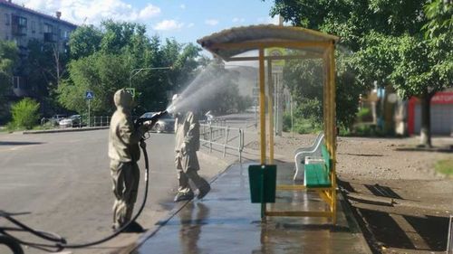 Сотрудники МЧС провели санобработку в Кызыле